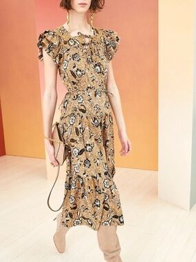 Ulla Johnson Flutter Sleeve Midi Dress